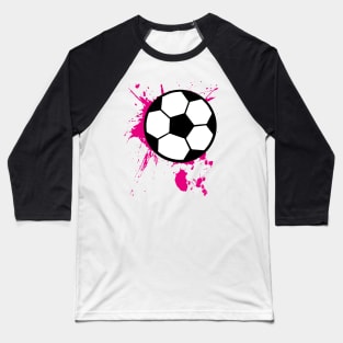 Soccer Splash Pink Girls Women Gift Baseball T-Shirt